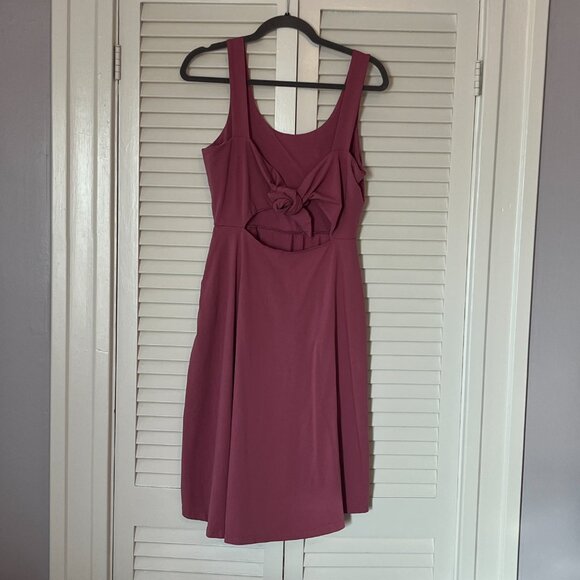 Pact fit & flare tie-back dress pink small organic cotton - Picture 7 of 13